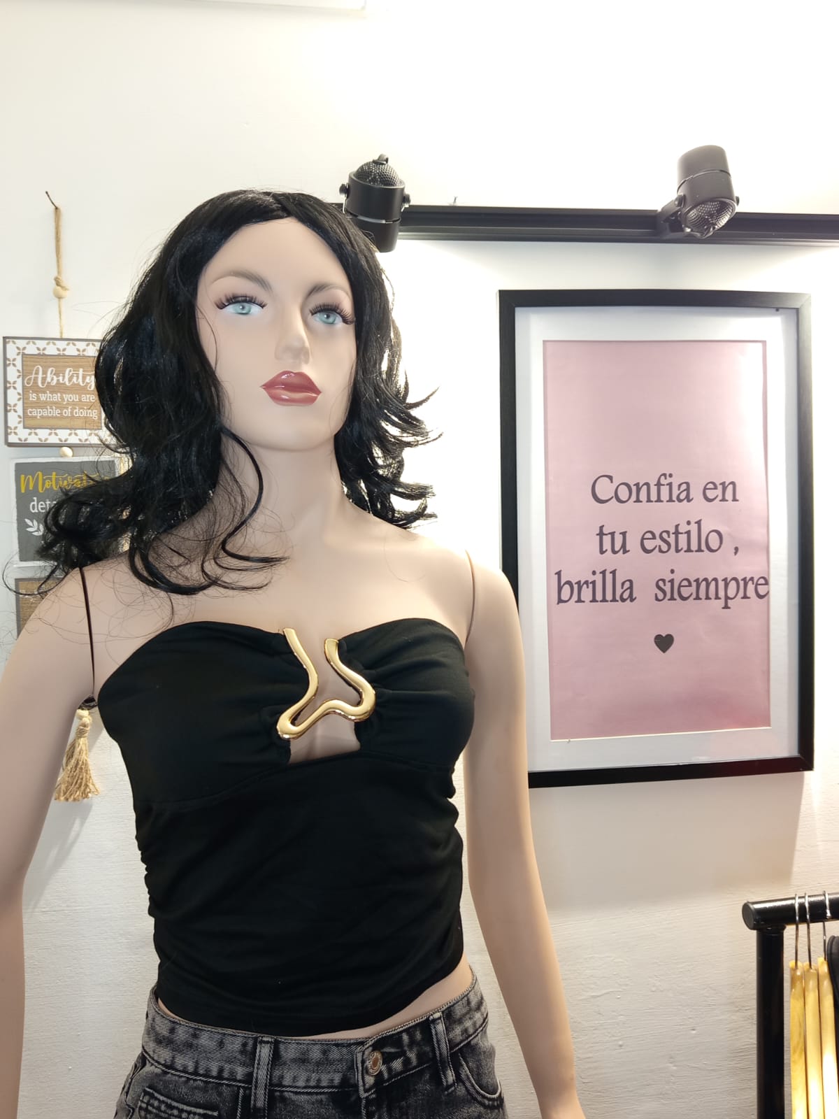 Top Strapless Black Glam